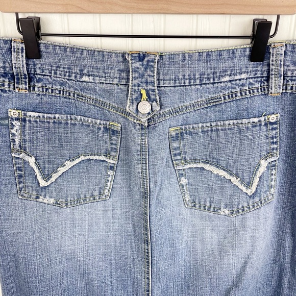 Vintage 2000s Y2K Unionbay Front Slit Long Denim Jean Maxi Skirt Women's Size 9 - Picture 8 of 9